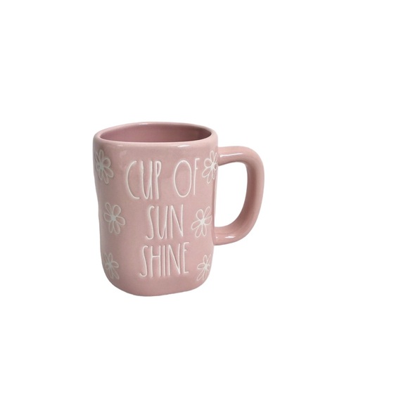 Rae Dunn “Cup of Sunshine” Coffee or Tea Mug. White stencil and Pinkish color. - Picture 1 of 8